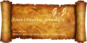 Gavrilovits Január névjegykártya